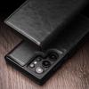 QIALINO For Samsung Galaxy S24 Ultra Wallet Case Genuine Cow Leather Folio Flip Cover