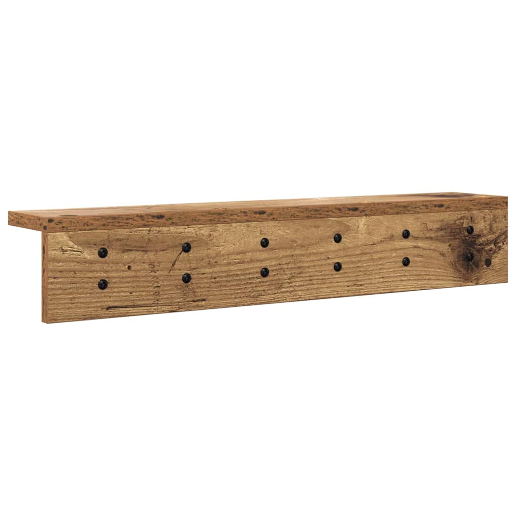 Wall Mounted Nightstand Reclaimed Wood 60 x 10.5 x 10.5 cm