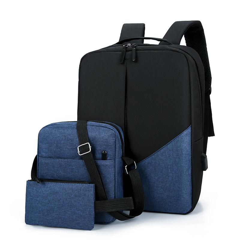 Mens Travel Backpack With Usb Charging And Water Resistant Oxford Fabric For Business Commuting