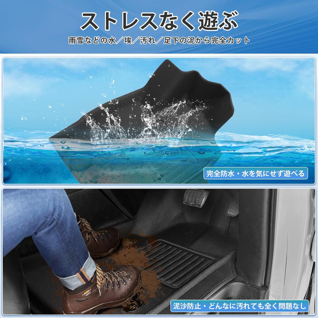 NEWXPE Floor Mats AUTO SPEC Honda NBOX 3D Waterproof Car Floor Compatible with NBOX 2nd Generation Custom September 2017 September Made of New Rubber