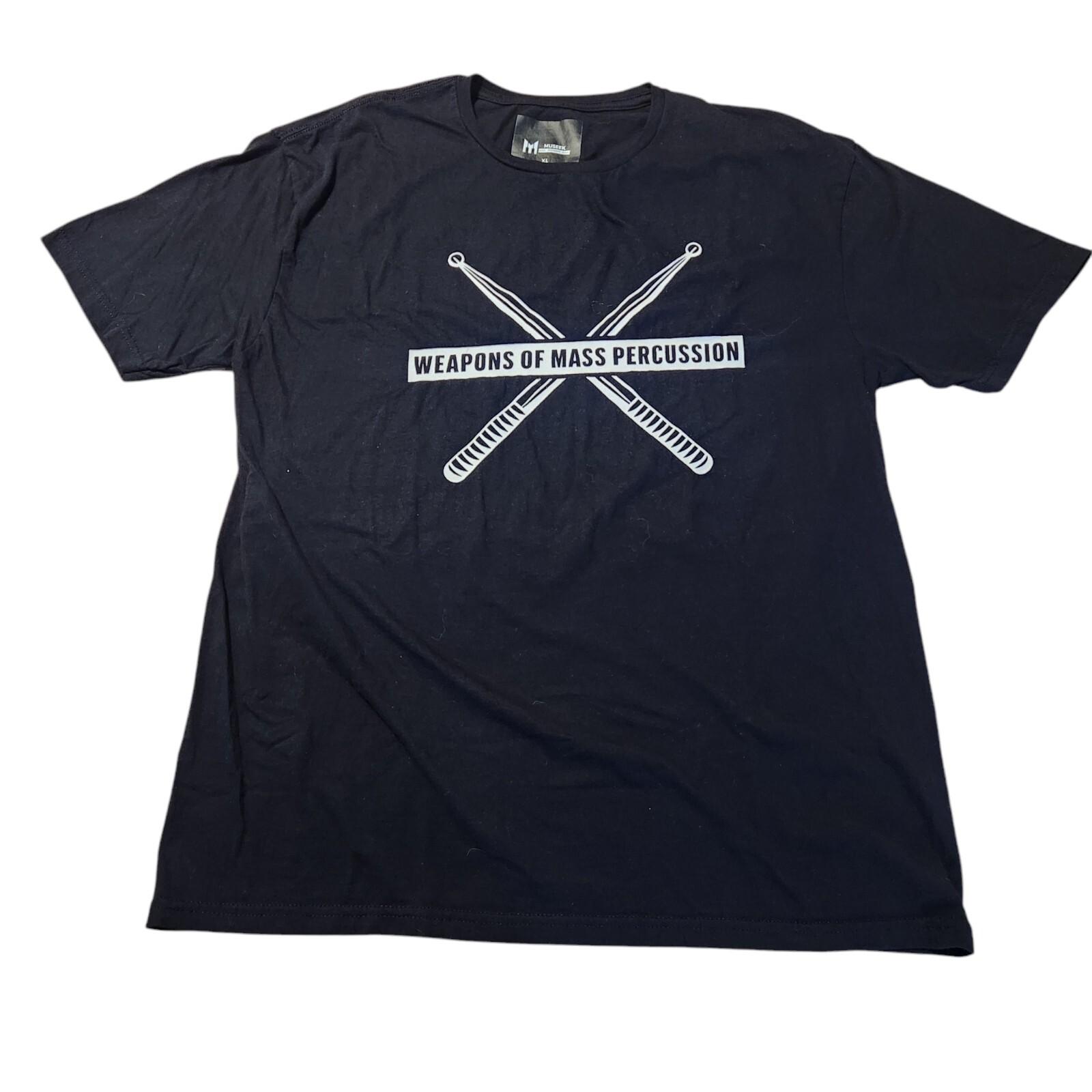 Museek Weapons Of Mass Percussion Drummers T-Shirt Musician Drumsticks XL Black XXXL