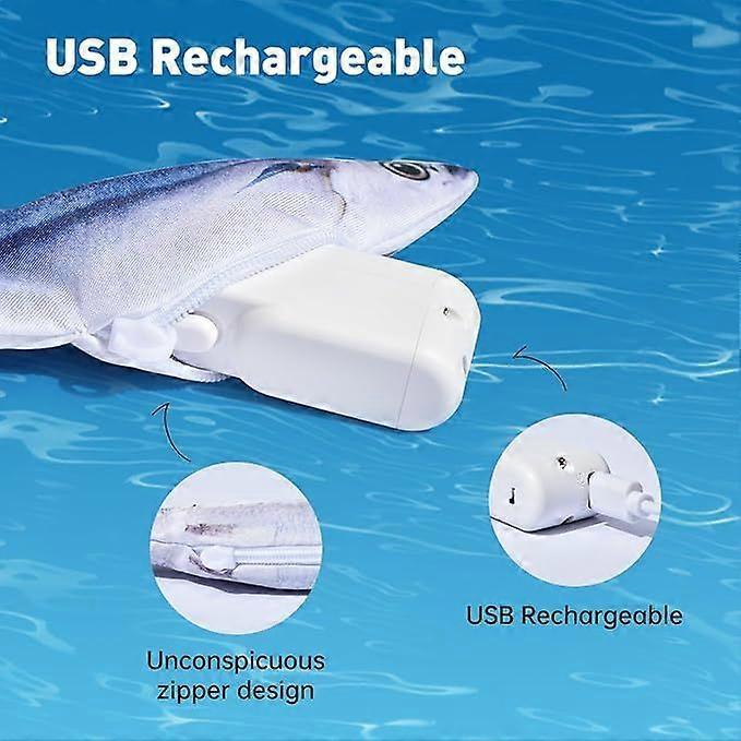 Bite-Sized Realistic Flopping Fish Cat Toys, 3 Pack, Interactive Cat Toys for All Breeds, Tap-Activated 3 Flapping Mode, Sardine/Saury/Yellow Croaker,