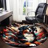 1PC Dogs Abstract Office Round Area Rug, Mat Suitable For Office, Under Office Chairs Bedroom Living Room Home Decor, Room Deco