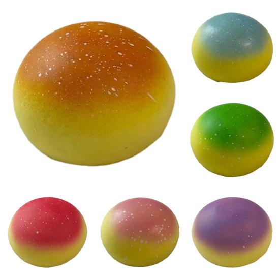 Colorful Steamed Bun Slow-Rising Squeeze Toy Soft PU Fidget for Stress Relief Cute Office Decompression Gadget for Kids Adults