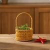 Woven Basket with Handle Rustic Soft for Shelves