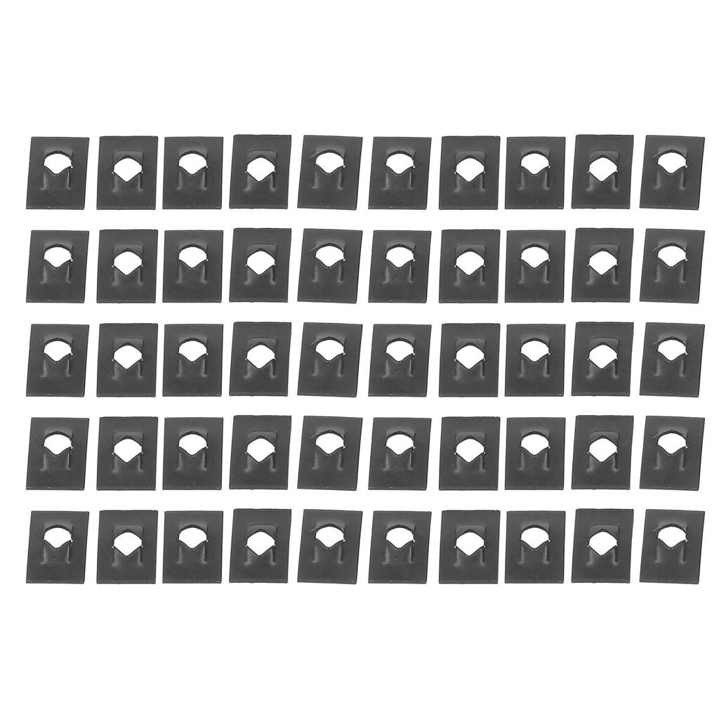 50Pcs Carbon Steel Plate Spring Nut M4 Reed Unilateral Clip Auto Performance Parts