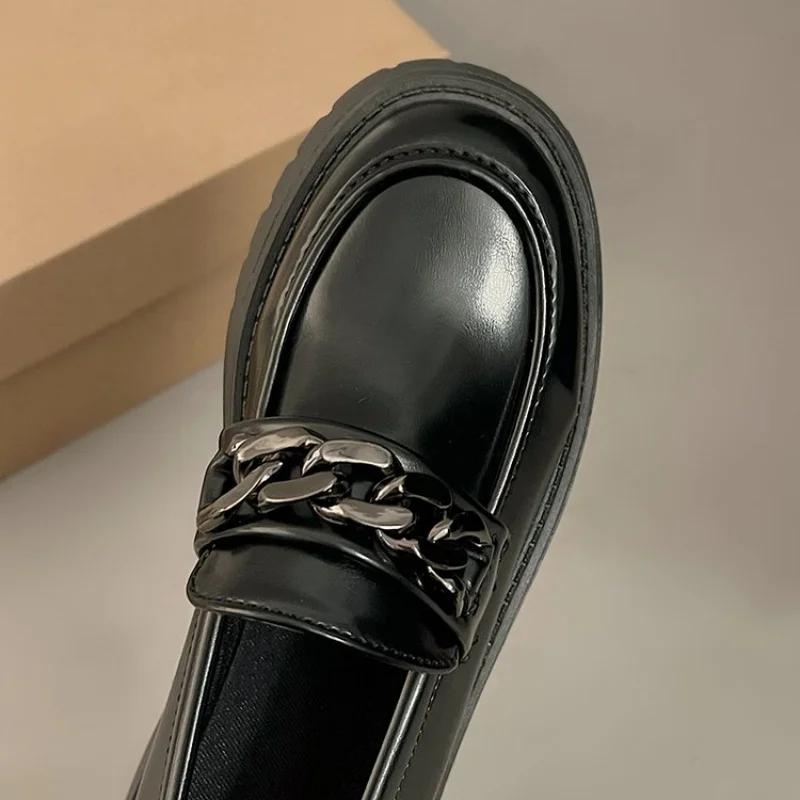 Women's Loafers Shoes 2026 Spring British Style Slip on Platform Mary Jane Shoes Woman Japanese Jk Uniform Lolita Shoes Women