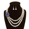 Rhinestone Bridal Accessory Embellished Pearl Necklace For Wedding Decor Dress