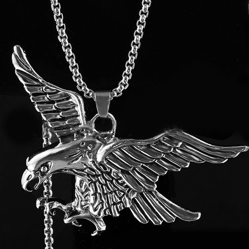 Vintage Eagle Pendant Necklace For Men And Women Hip Hop Punk Casual Jewelry