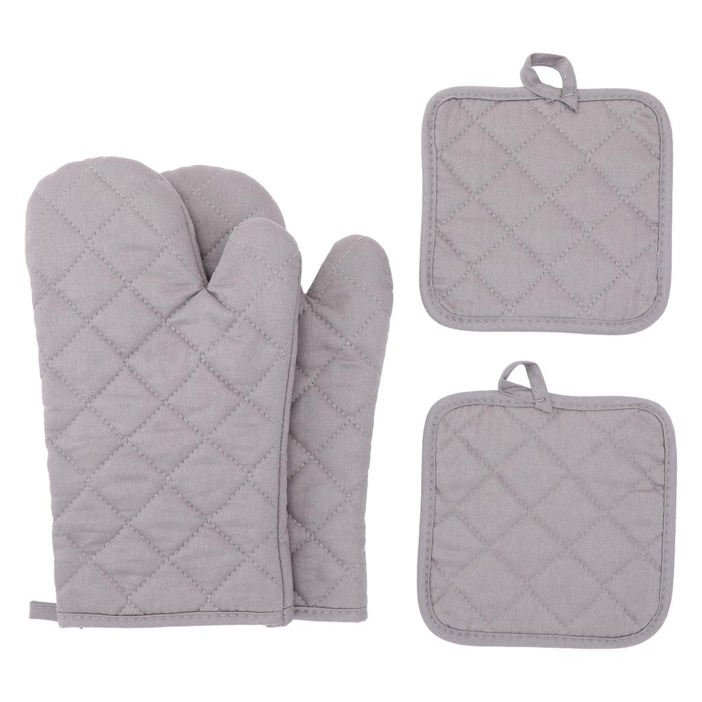 Oven glove four piece set, insulated, heat-resistant, microwave oven gloves, kitchen cooking insulated gloves, baking tools