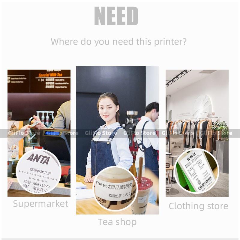 Thermal Tea Shop Sticker Xprinter XP-236B/XP-236BL Barcode Label Printer