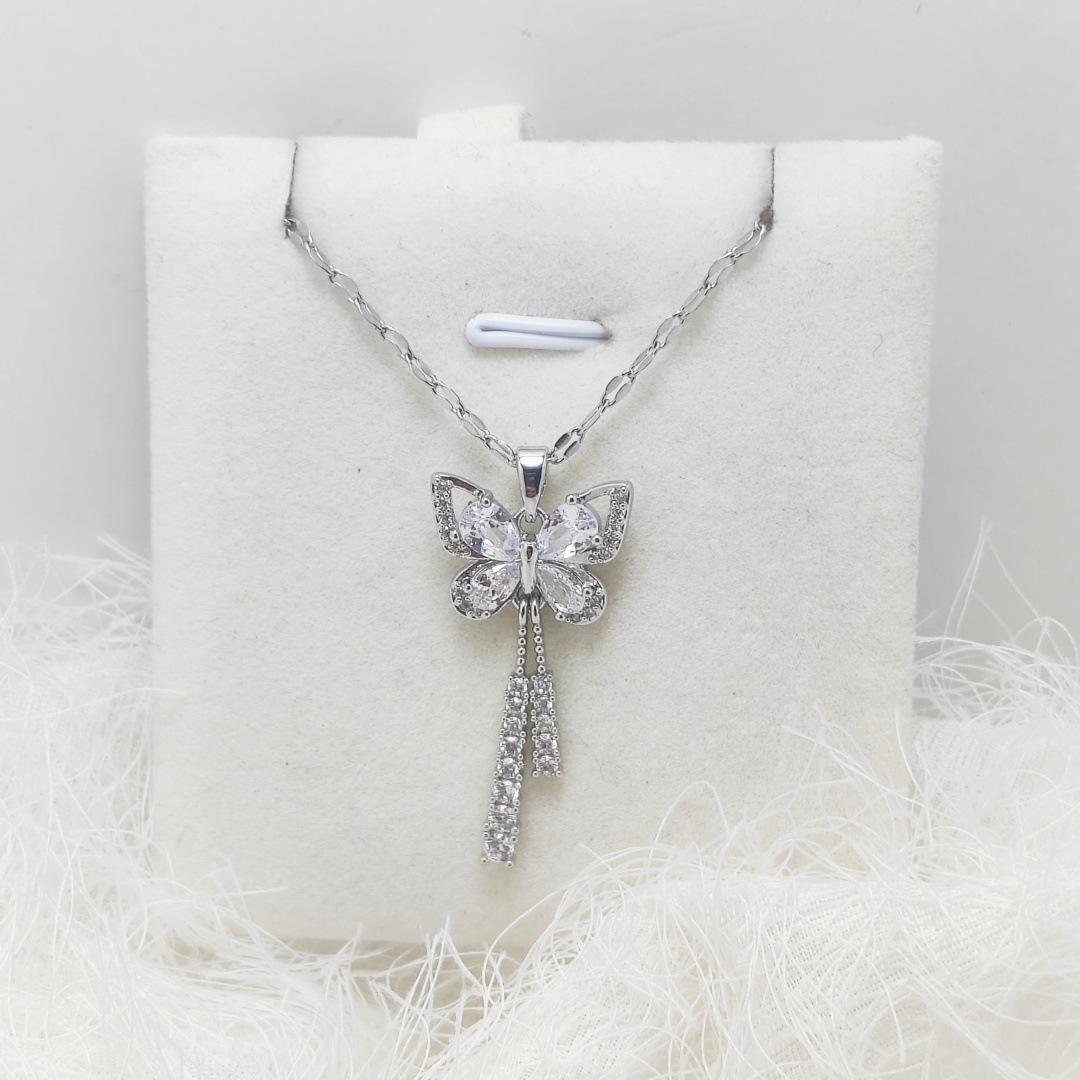 

Titanium Steel Butterfly Tassel Necklace - Elegant, Versatile, and Exquisite Clavicle Chain Pendant