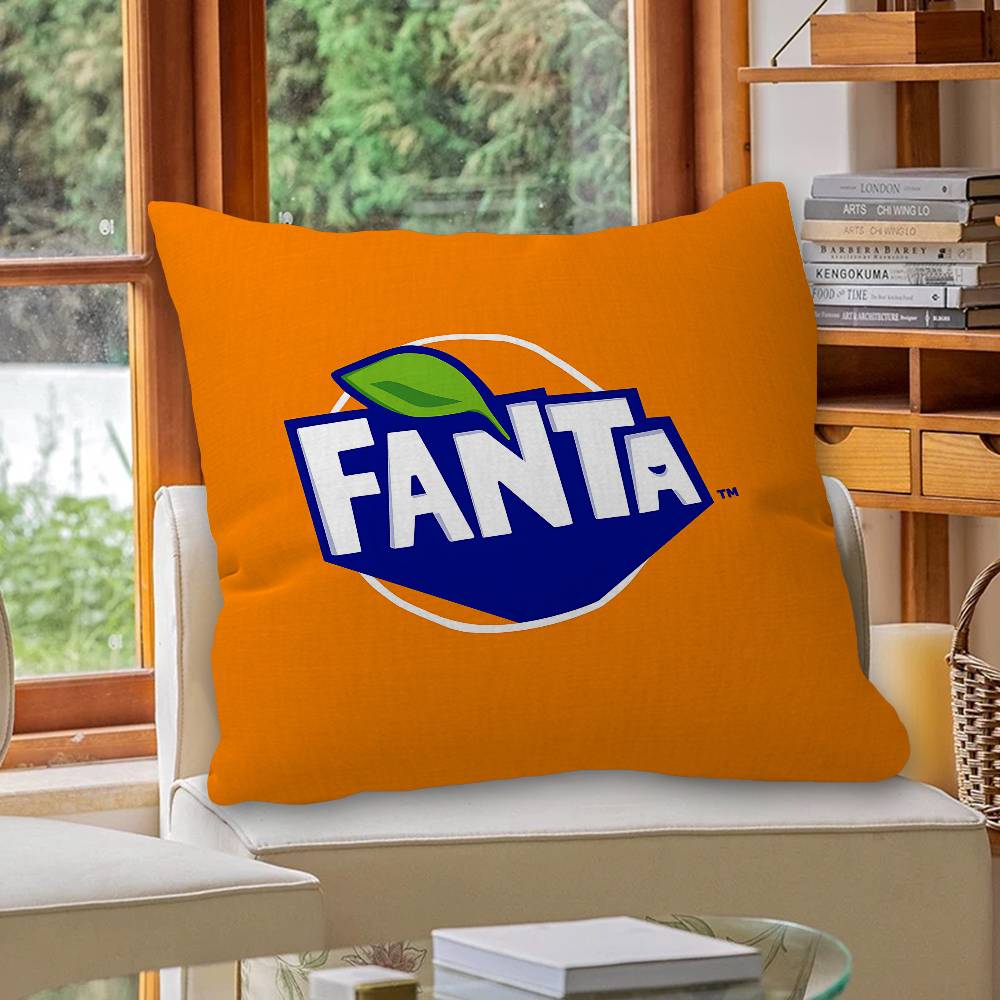 Funny F-Fanta Logo Cushion Cover Car Throw Pillow Case For Sofa Car Christmas Gift 40x40cm 45x45cm