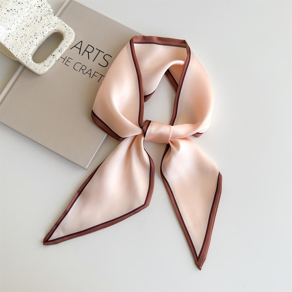 Silk Long Scarf Women Leopard Flamingo Print Luxury Hairband Narrow Scarves Small Neckerchief Summer Headband Ribbons Female