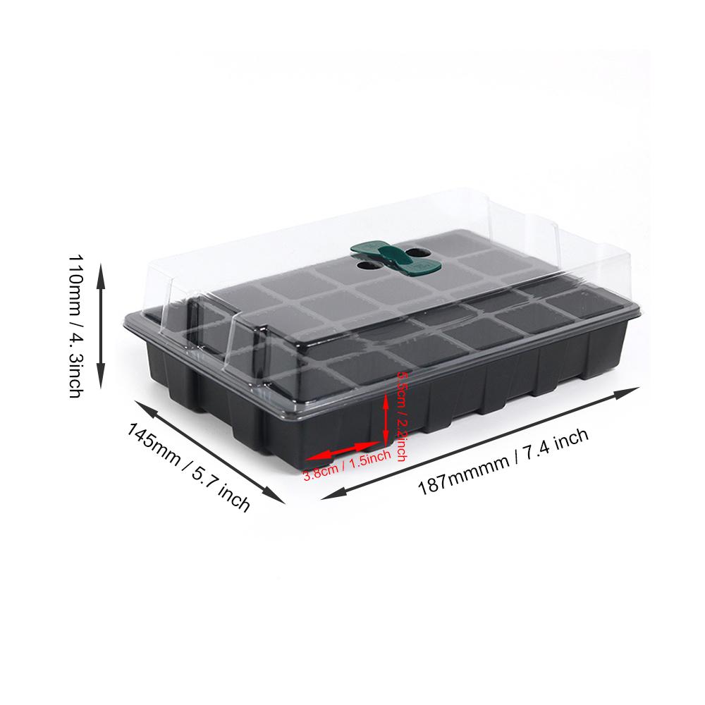 5-Set Seedling Starter Trays Kits 12 Cells per Trays Garden Propagator Set with Dome and Base Humidity Adjustable Plant Growing Starting Kit Plus 5 P