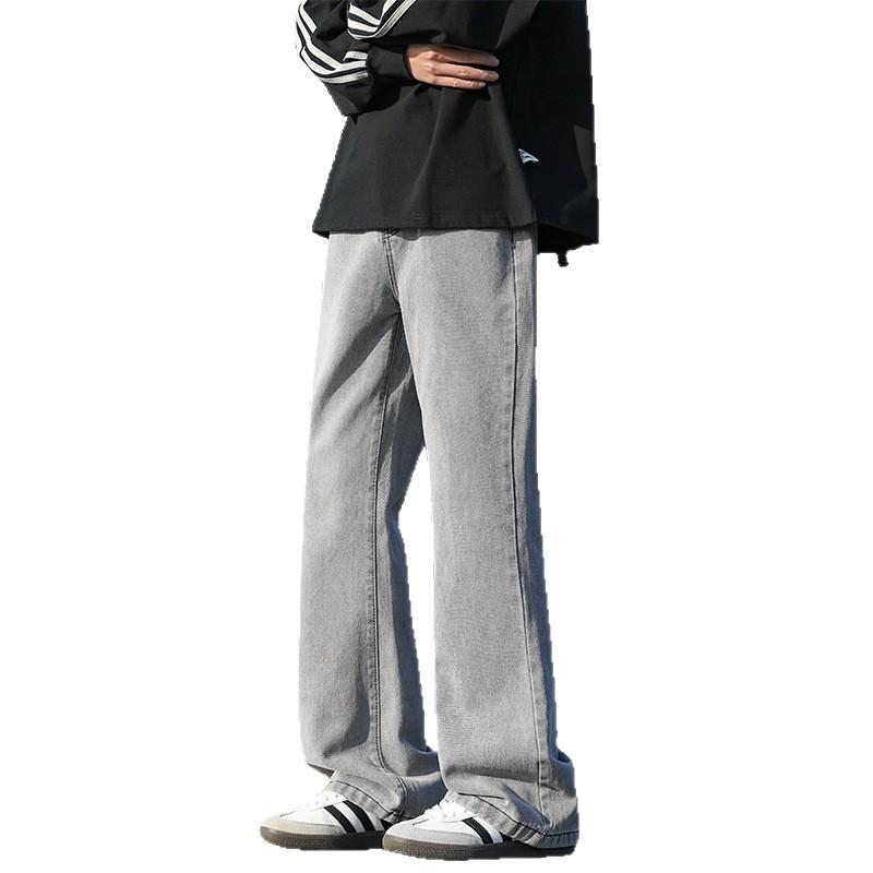 Nuovi Jeans Micro-pull Uomo Quattro Stagioni Retro Americano Gamba Larga Dritti Alla Moda Larghi Pantaloni
