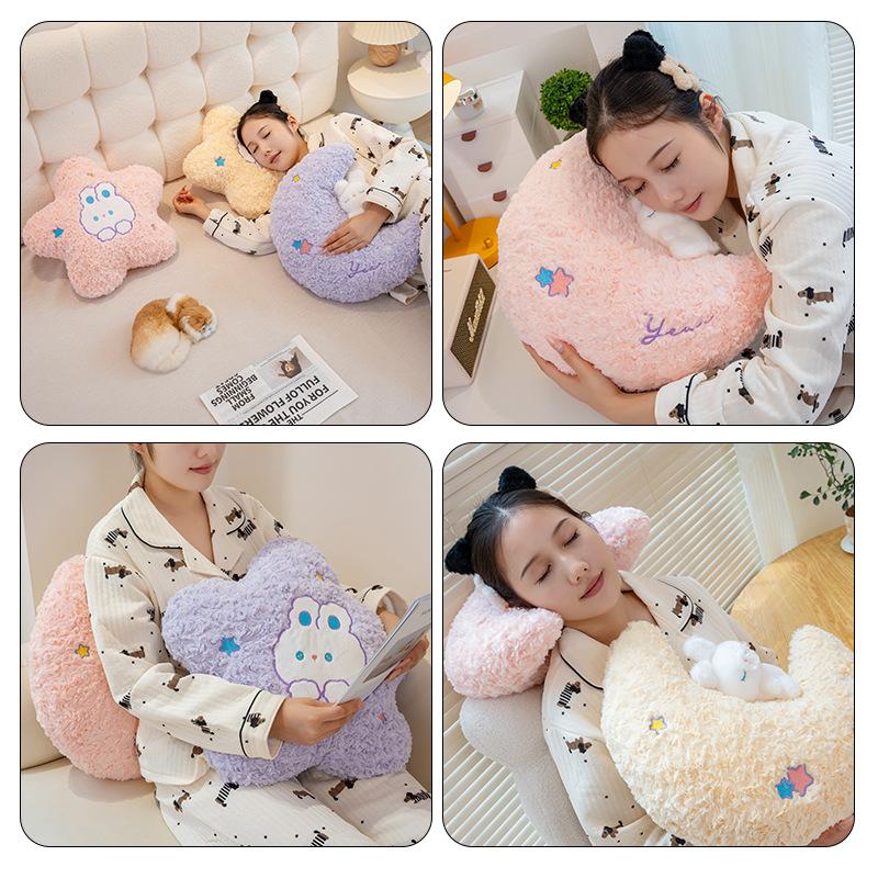 Moon Star Shaped Pillow Plush Toy Soft Cushion for Bed Sofa Decoration Birthday Gift