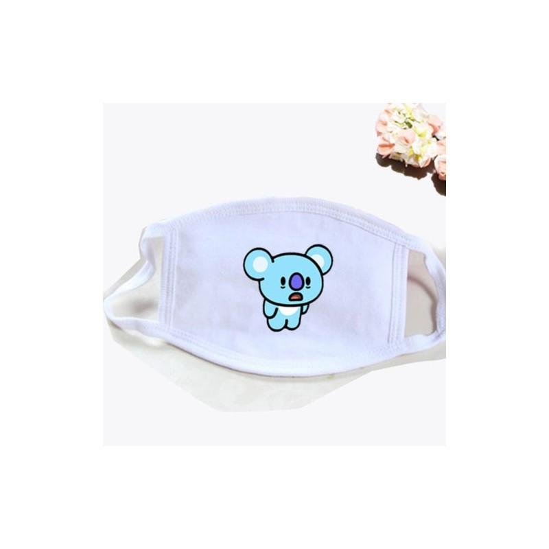Kpop Bts Atmungsaktive Baumwollmischung Gesichtsmaske Mit Cartoon-Druck Für Täglichen Sonnenschutz