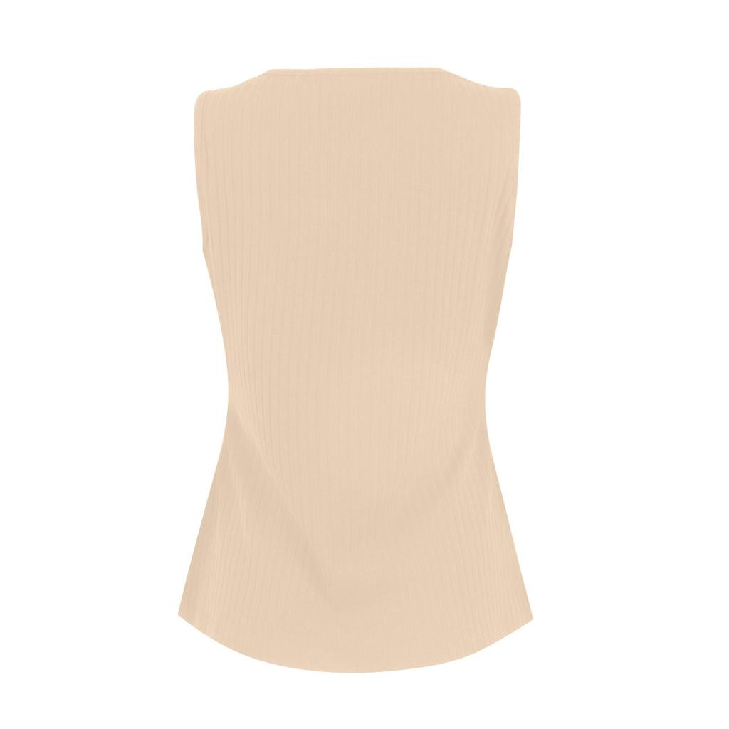 Chaleco de verano para mujer, cuello cuadrado exterior, elástico alto, ajustado, sexy, sin mangas