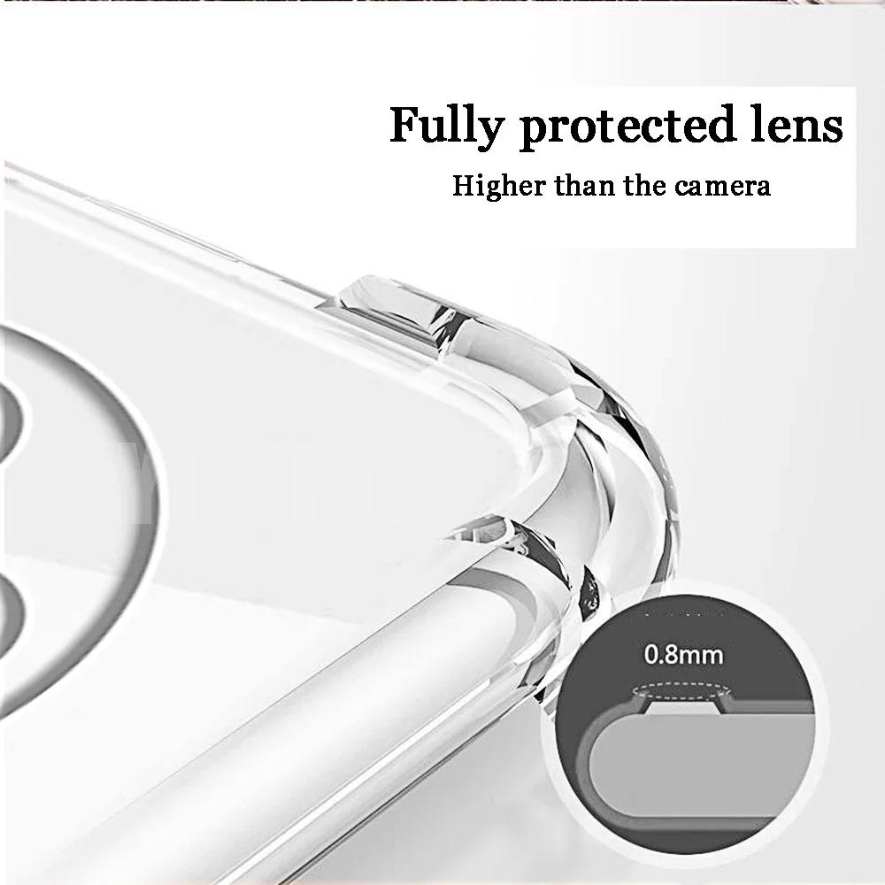 Airbag Transparent Phone Case for Redmi 14C 13C 12C 10C 9C NFC 13 12 11 10 Protective Lens Shockproof Back Soft TPU Soft Cover
