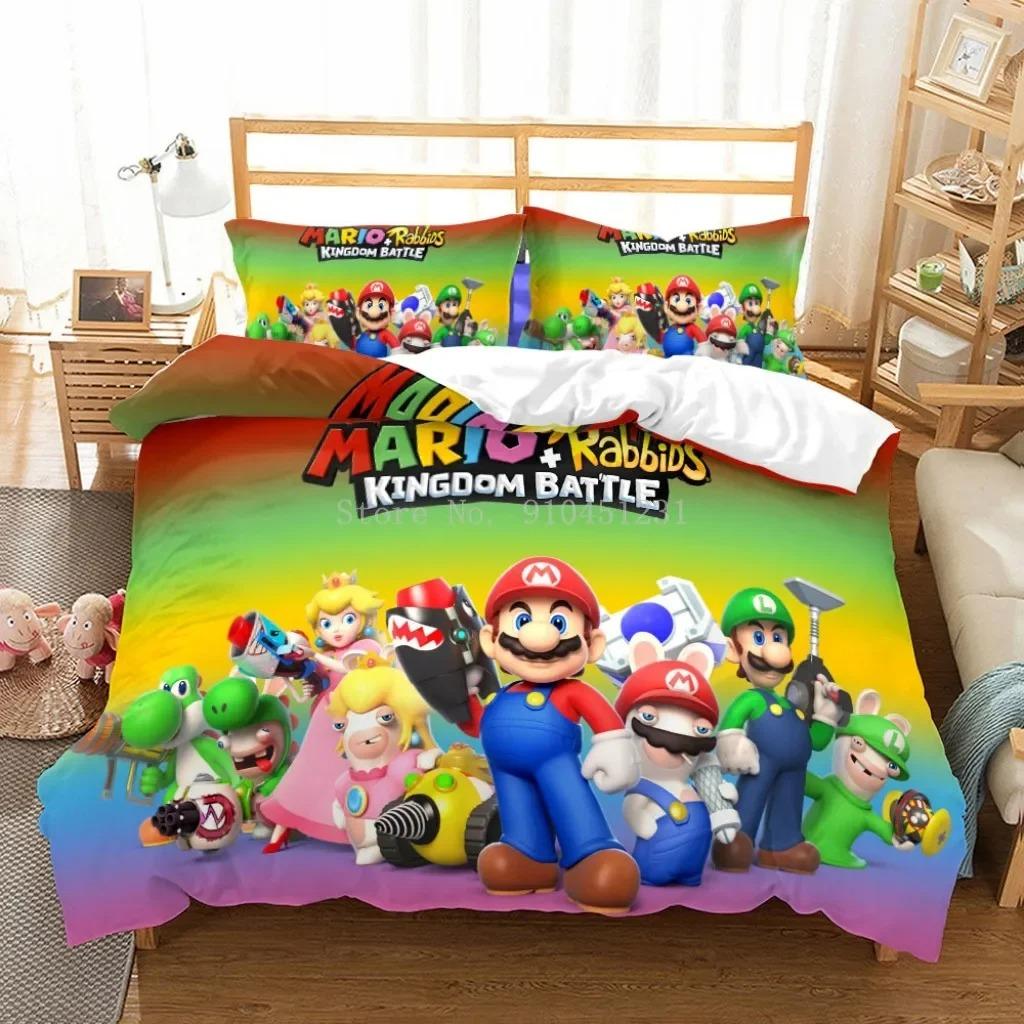 Super Mario Duvet Cover Set Comfortable and Warm Bedding Set for Decorating Your Bedroom and Enhancing Home Life for Teens Gifts