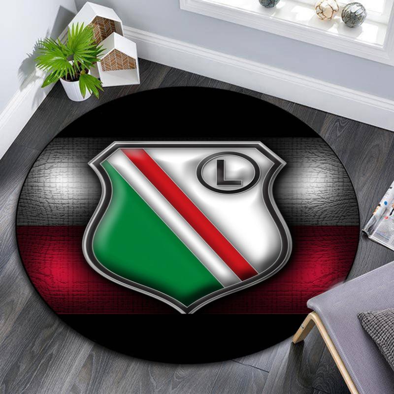 Legia Warszawa pattern round rug,Carpet Rug for Living Room Bedroom Playroom ,Non-slip Floor Mat,Holiday Gifts and Birthday Gifts.