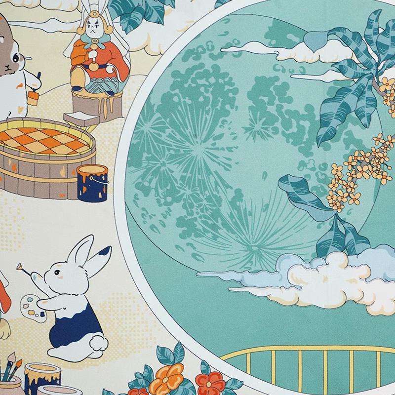 Jiao Yue Gui Hua Double-Sided Silk Scarf