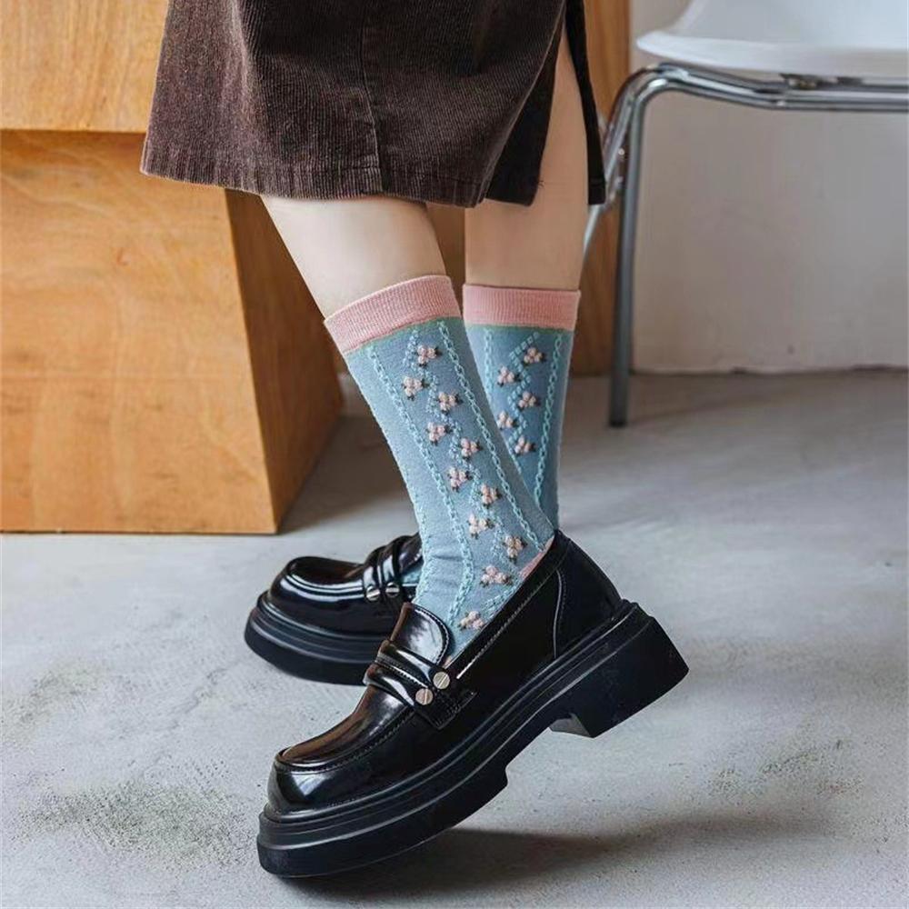 New Chic Cane Vine Tropical Plants Harajuku Retro Palace Girls Socks Cute Ethnic Lolita Lace Flower Socks Dropship