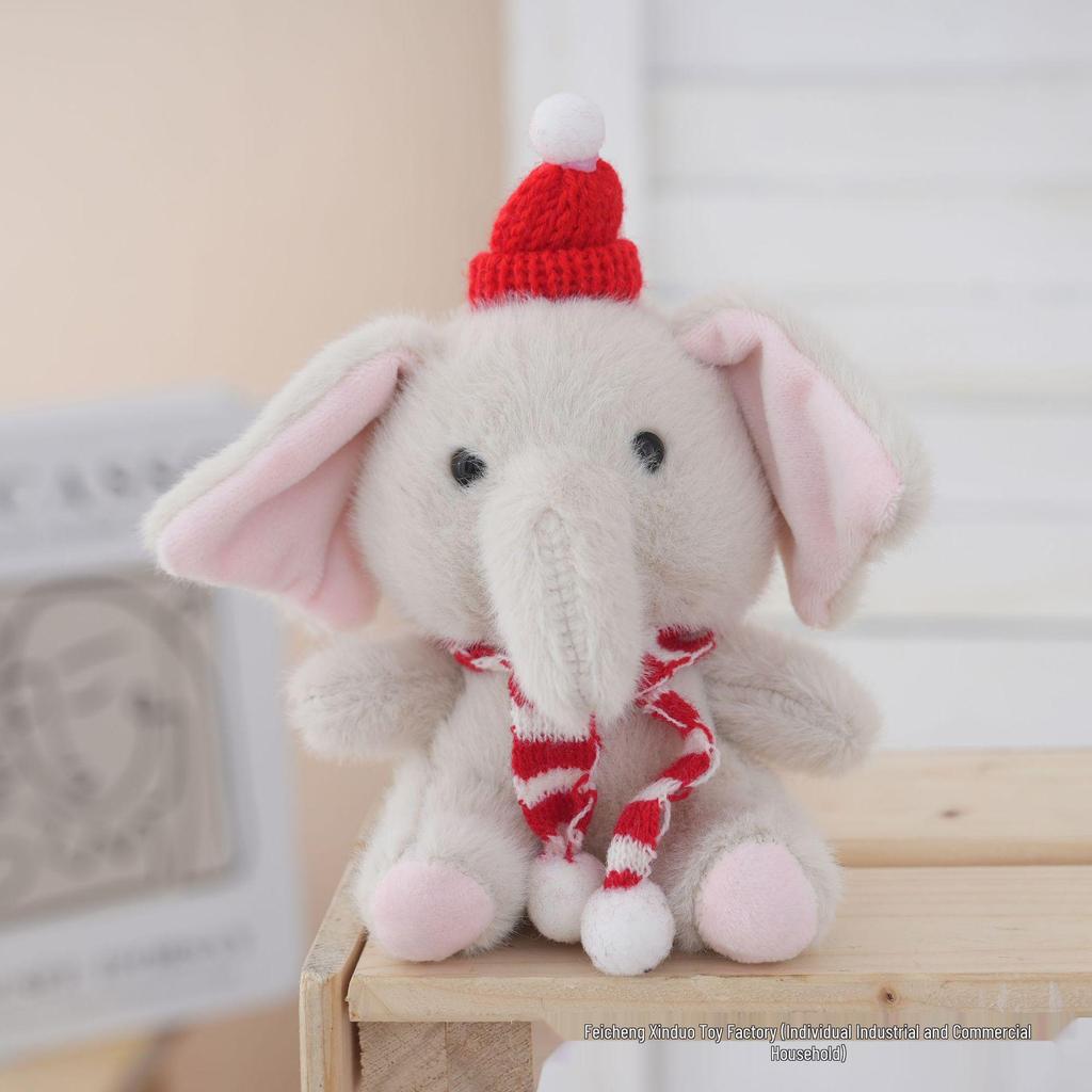 Cute Elephant Plush Keychain - Cartoon Couple Bag Pendant Fun Decoration