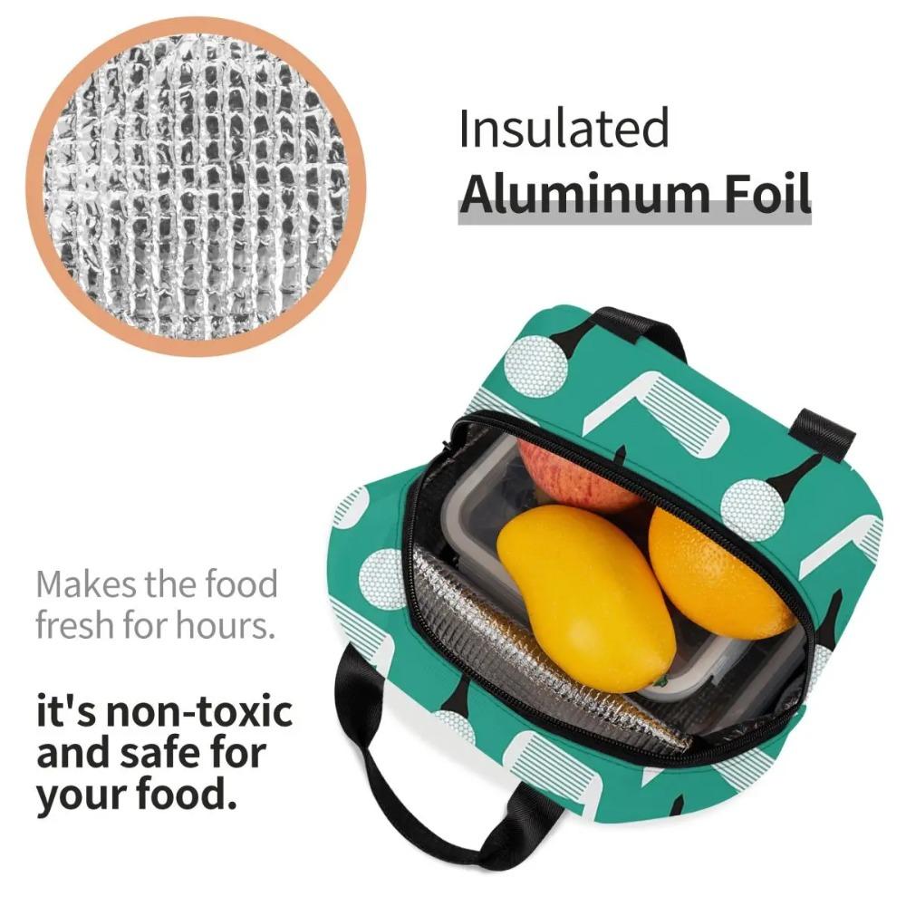 Golf Ball Pattern Insulated Lunch Bag for Women Office Cooler Thermal Food Box Tote Portable Lunch Boxes Container