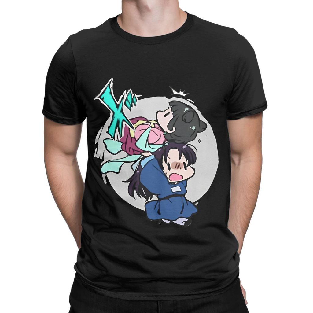 Men's T-Shirts Kusuriya No Hitorigoto  Funny Pure Cotton Tees Sleeve Maomao X Jinshi T Shirts Crew Neck Clothes Birthday Gift