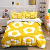 Fried Egg Pattern Yellow Background Print Bedding Set 1 Duvet Cover 2 Pillowcases For Adult And Children Luxury Gift Full Size