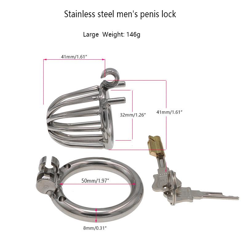 Stainless Steel Chastity Lock Penis Cage Bondage Alternative Sex Tools Passion Lower Body Training Adult Toys