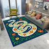 Artistic Snake Floral Pattern Area Rug With Vivid Color Intricate Details Diverse Cultural Motifs Unique Floor Decor Soft Carp
