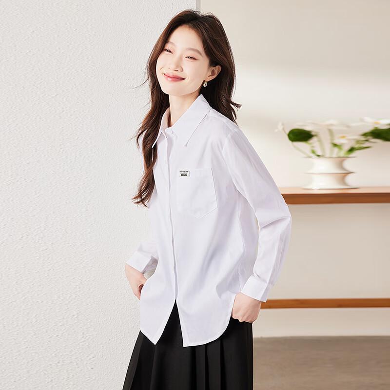 Teluoman Women's Embroidered Long Sleeve Commuter Blouse