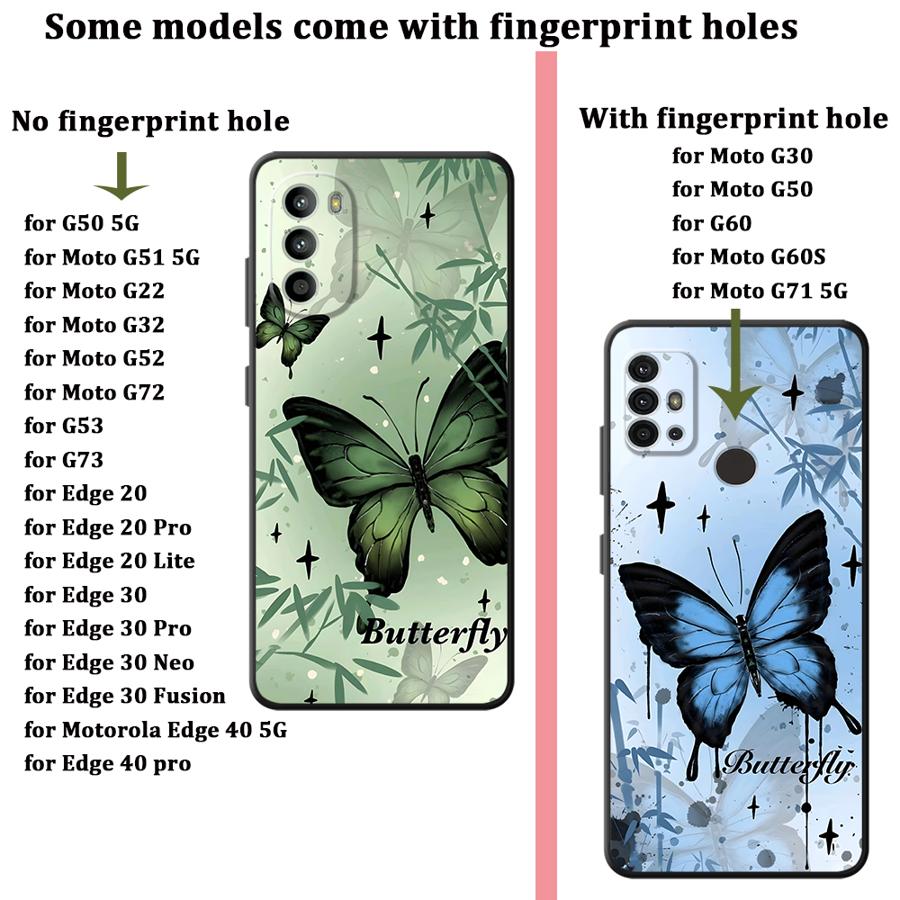 Creative Cartoon Butterfly Case for Motorola Moto G22 Edge40 G50 G32 G60s G71 G51 G73 G53 G30 Edge 20 Pro 30 Lite G52 Phone