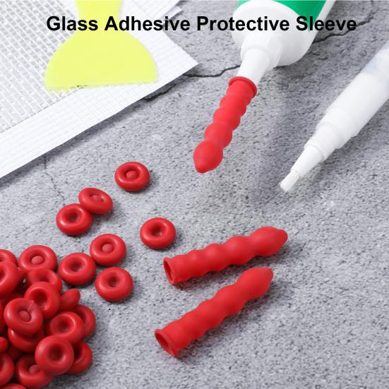 1 Packung Dichtungsdeckel, praktisch, gute Zähigkeit, verschleißfest, Emulsion, Glaskleber, Dichtungsdeckel, Heimbedarf