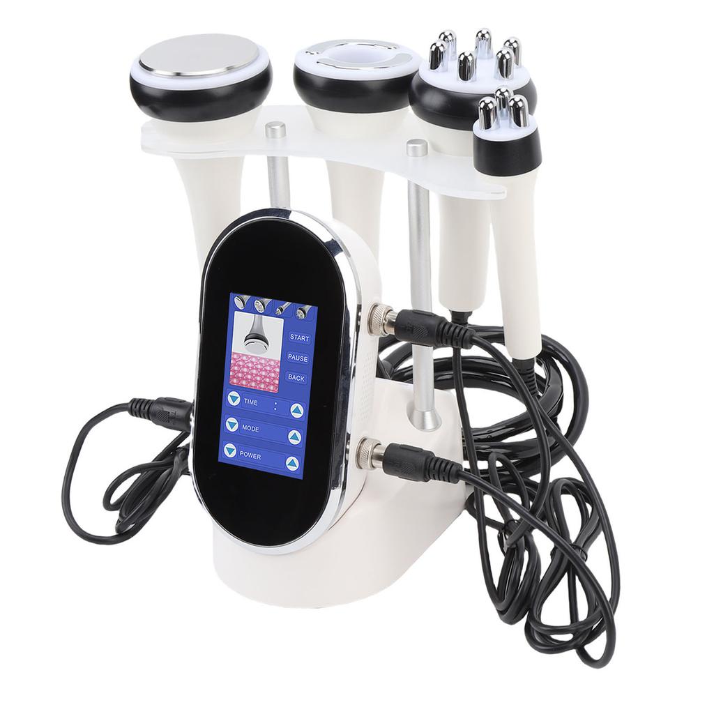4 In 1 RF Cavitation Machine Fat Reduction Radio Frequency LED Body Slimming Machine with 4 Function Heads for Home Spa