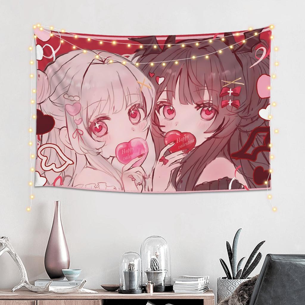 Colorful Anime Girl Tapestry Room Decoration Home Decoration Tapestry Decor Accessories Cute Room Decor