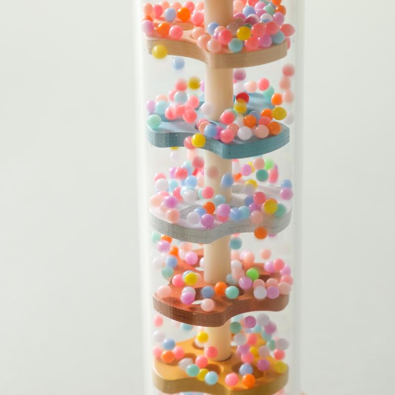 Montessori Baby Regenstab Regenbogen Sanduhr Regen Musik Rassel Baby Lernspielzeug Bunte Montessori Sensorikspielzeuge für Kinder