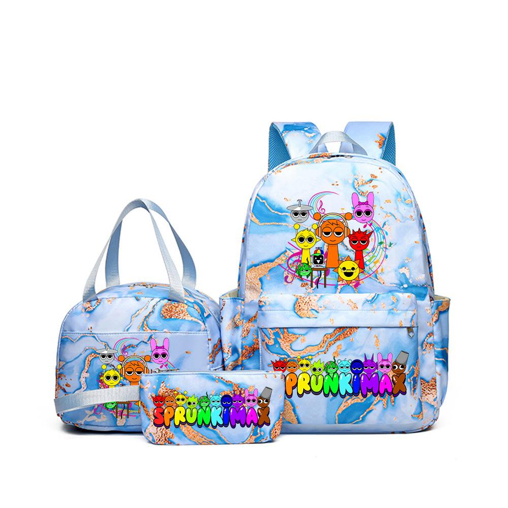 3D New Game Rhythm Box Sprunki School Bag Backpack Elementary and Secondary School Backpack Crossbody Bag Pencil Bag
