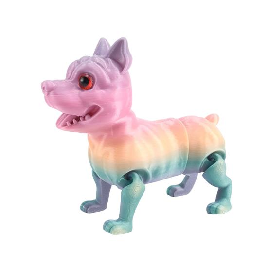 

3D-печатная фигурка собаки с подвижными суставами, имитация фигурки питбуля, шарнирная модель животного, игрушка разноцветный