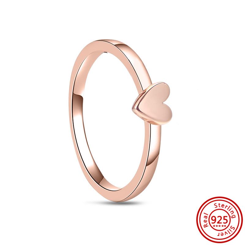 925 Sterling Silver Rings for Women Original Infinity Love Heart Engagement Wedding Ring Rose Gold Zircon Luxury Jewelry Gift