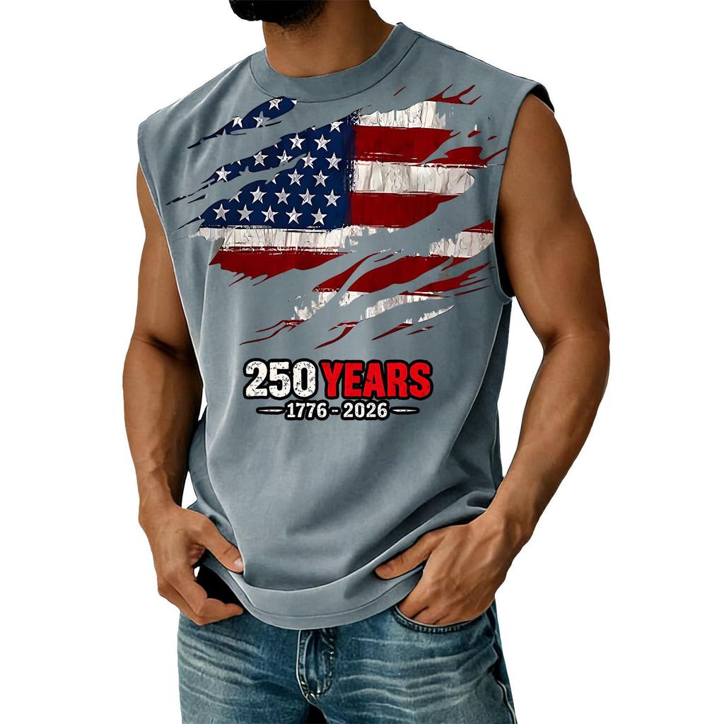 Men's Casual Independence Day Printed Tank Top