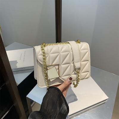 Bolso Cuadrado Pequeño de Cadena de Diamantes de Alto Valor para Mujer Otoño Moda Versátil Diseño Nicho Bolso Bandolera