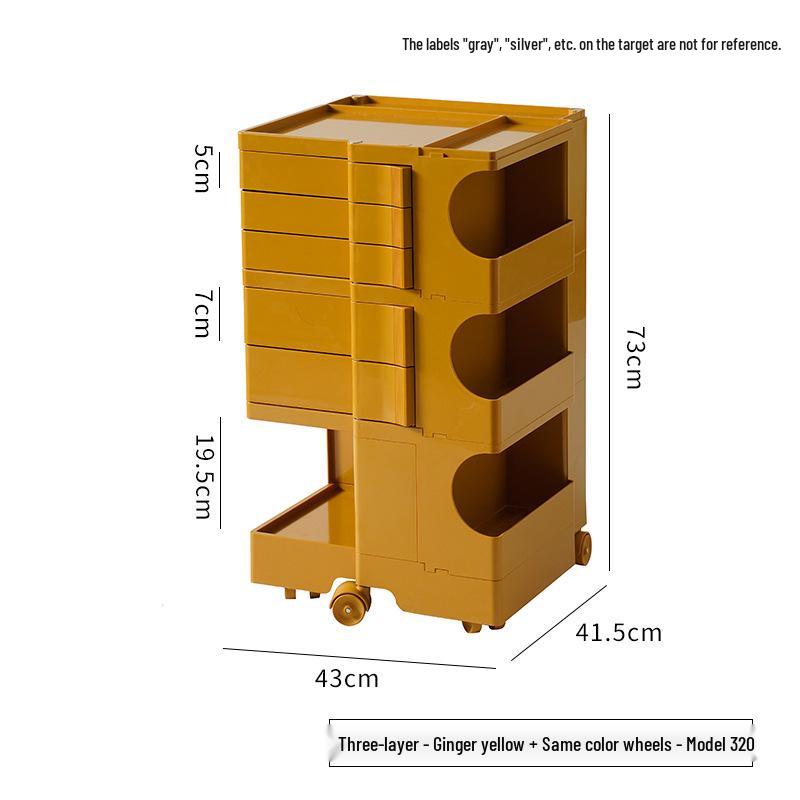 Nordic Rotating Multi-Layer Storage Cabinet: Versatile Makeup, Bedside, or Snack Organizer