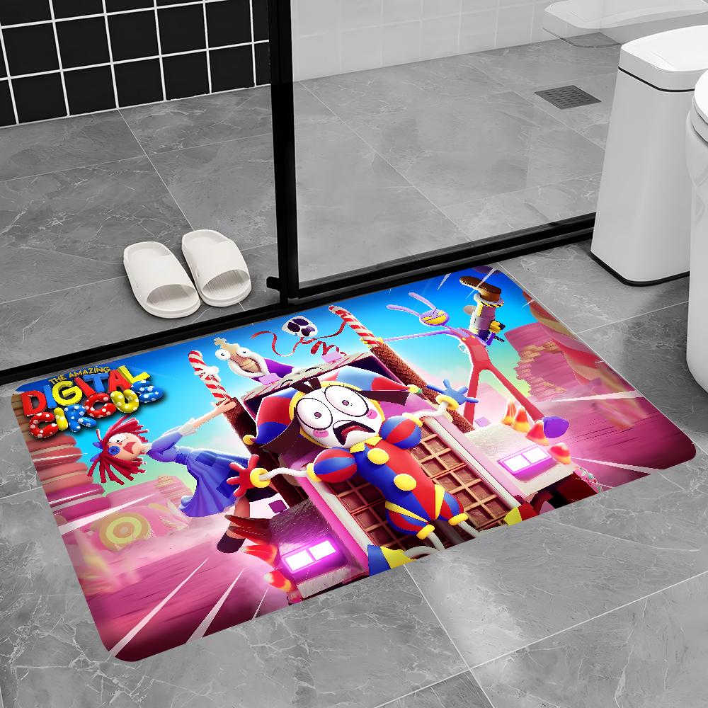 THE A-AMAZING D-DIGITAL CIRCUS Cartoon Bathroom Mat Kids Room Bedroom Decoration Balcony Anti-Slip Doormat Living Room Bedside