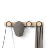 Umbra Wall Hook Rail with 4 Storage for and Black and Natural 50 x 6 x 7 cm Hooks, Towels, Hats, Bags, Entryway, Bedroom, HUB, Wood, 21016843045,