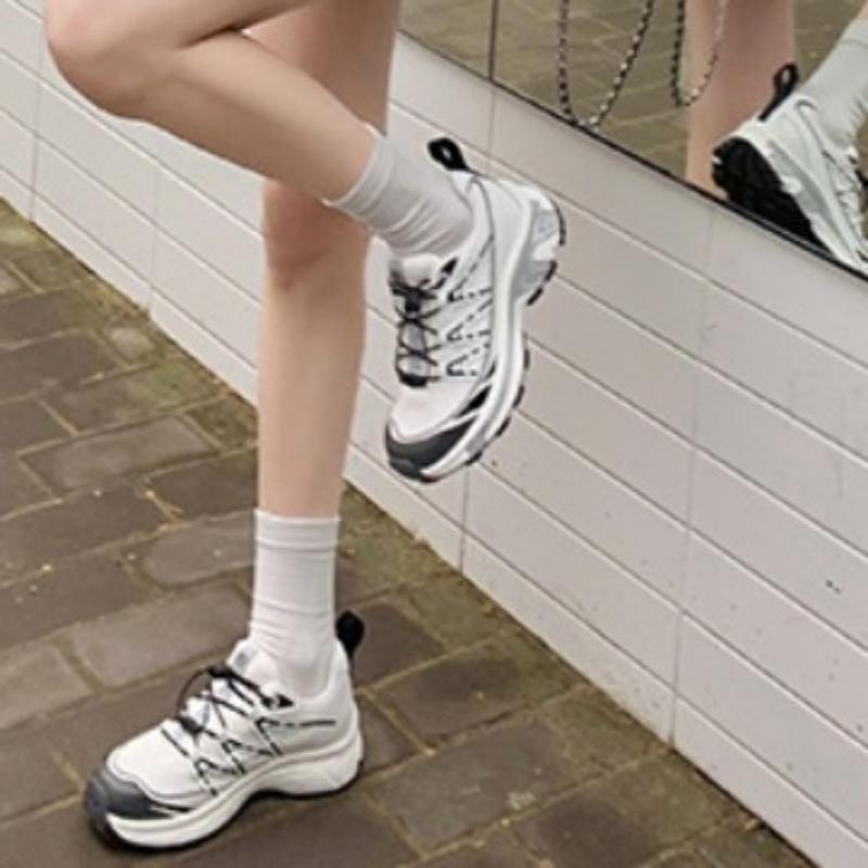 Women's All-match Casual Color Matching Thick Sole Height-enhancing Lightweight Sports Style Drawstring Dad Shoes