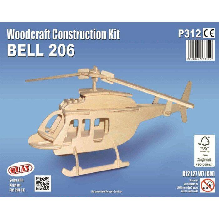 Wooden Model Helicopter (Bell 206)